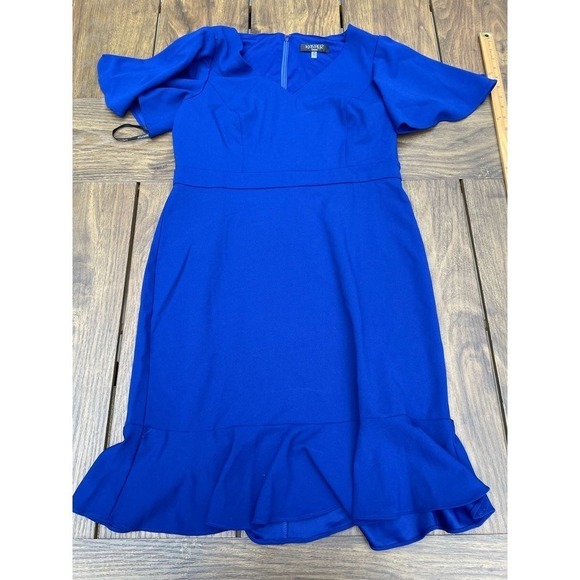 Kasper Women's Flutter-Sleeve Sheath Dress size M royal blue - Picture 7 of 12